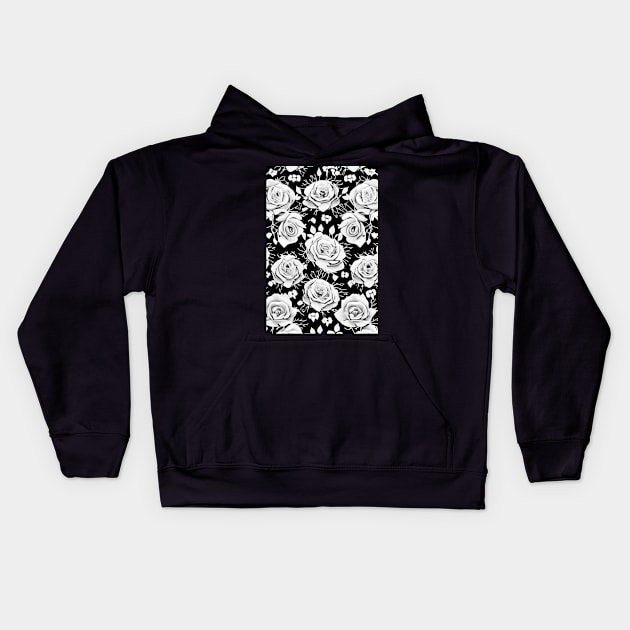 rose pattern Kids Hoodie by FineArtworld7